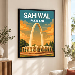 Sahiwal Pakistan Illustration City Poster | Travel Artwork #00746