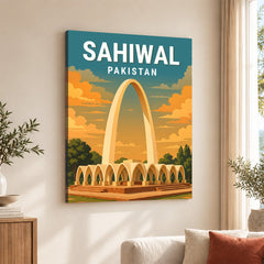 Sahiwal Pakistan Illustration City Poster | Travel Artwork #00746