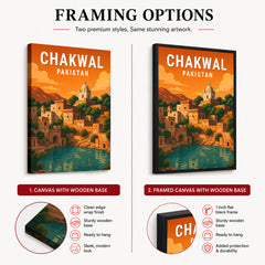 Chakwal Pakistan Illustration City Poster | Travel Artwork #00751