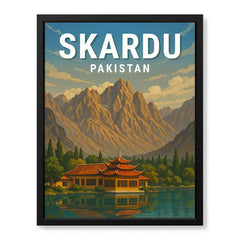 Skardu Northern Pakistan Illustration Poster | Travel Artwork #00753