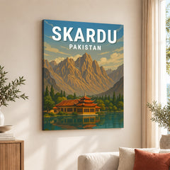 Skardu Northern Pakistan Illustration Poster | Travel Artwork #00753