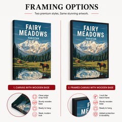 Fairy Meadows Northern Pakistan Illustration Poster | Travel Artwork #00756