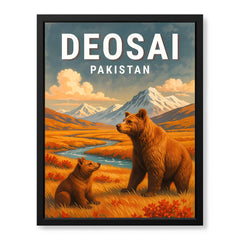Deosai Plains Northern Pakistan Illustration Poster | Travel Artwork #00758