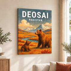 Deosai Plains Northern Pakistan Illustration Poster | Travel Artwork #00758