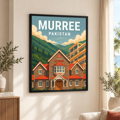 Murree Northern Pakistan Illustration Poster | Travel Artwork #00759