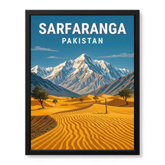 Sarfaranga Cold Desert Northern Pakistan Illustration Poster | Travel Artwork #00760