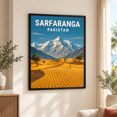 Sarfaranga Cold Desert Northern Pakistan Illustration Poster | Travel Artwork #00760