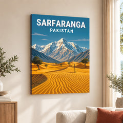 Sarfaranga Cold Desert Northern Pakistan Illustration Poster | Travel Artwork #00760