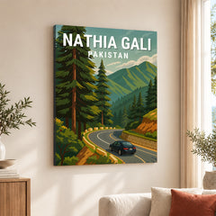 Nathia Gali Northern Pakistan Illustration Poster | Travel Artwork #00761