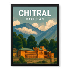 Chitral Northern Pakistan Illustration Poster | Travel Artwork #00764