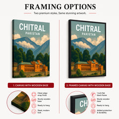 Chitral Northern Pakistan Illustration Poster | Travel Artwork #00764