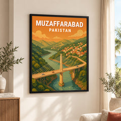 Muzaffarabad Northern Pakistan Illustration Poster | Travel Artwork #00765