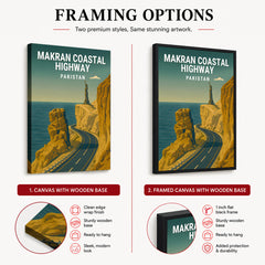 Makran Coastal Highway Pakistan Illustration Poster | Travel Artwork #00766
