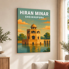 Hiran Minar Sheikhupura | Pakistan Heritage Illustration Poster | Travel Artwork #00773