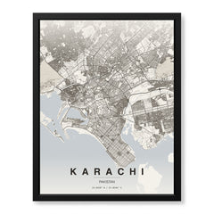 Karachi Beige Map - Minimalist City Map Series | Signature Artwork #00776
