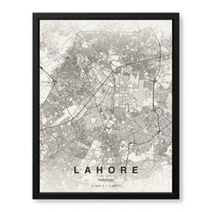 Lahore Beige Map - Minimalist City Map Series | Signature Artwork #00777