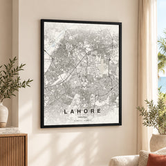 Lahore Beige Map - Minimalist City Map Series | Signature Artwork #00777