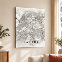 Lahore Beige Map - Minimalist City Map Series | Signature Artwork #00777