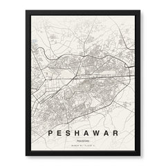 Peshawar Beige Map - Minimalist City Map Series | Signature Artwork #00781