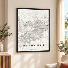 Peshawar Beige Map - Minimalist City Map Series | Signature Artwork #00781