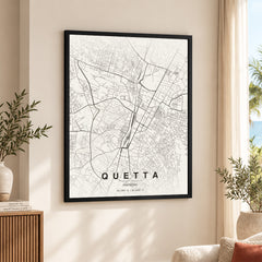Quetta Beige Map - Minimalist City Map Series | Signature Artwork #00783