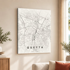 Quetta Beige Map - Minimalist City Map Series | Signature Artwork #00783
