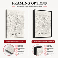 Quetta Beige Map - Minimalist City Map Series | Signature Artwork #00783
