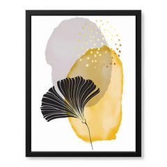Black Grey & Gold Line Flowers | Abstract Floral Artwork #008