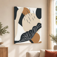 Black & White Flower Portrait Over Colorful Background | Abstract Floral Artwork #0087