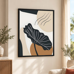 Black & White Flower Portrait Over Colorful Background | Abstract Floral Artwork #0088