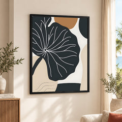 Black & White Flower Portrait Over Colorful Background | Abstract Floral Artwork #0089