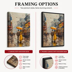 Beautiful Couple Walking In Rainy Weather | Abstract Fashion Artwork #0090
