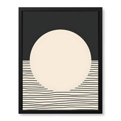 Black Line Art Over Black & Beige Background | Abstract Office Artwork #0092