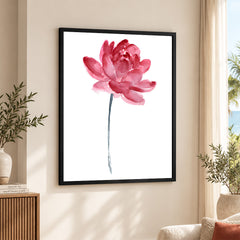 Beautiful Red Flower Paint Design Over White Background | Abstract Floral Artwork #0095