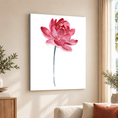 Beautiful Red Flower Paint Design Over White Background | Abstract Floral Artwork #0095
