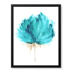 Beautiful Blue Flower Paint Art Over White Background | Abstract Floral Artwork #0097