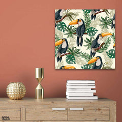 Birds & Leaves (Single Panel) Square Wall Art - Prime Décor