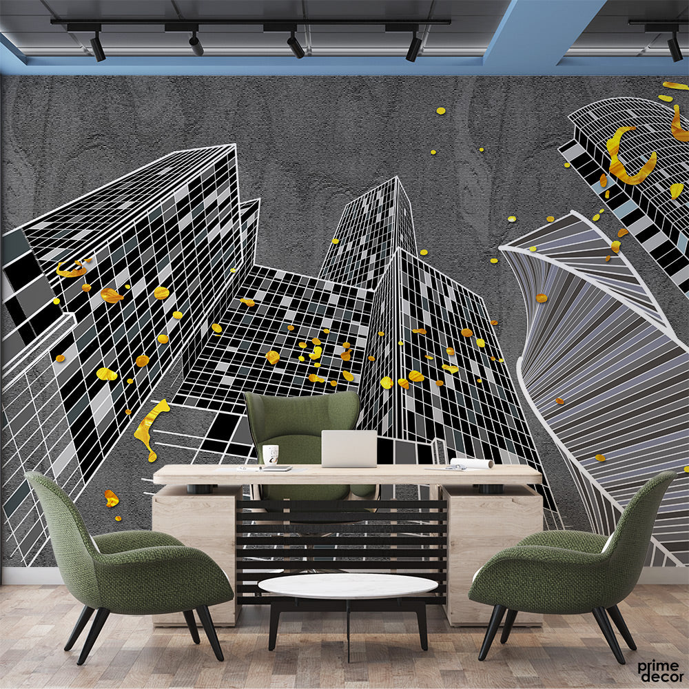 Yellow City Light | Wallpaper Mural - Prime Décor