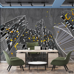 Yellow City Light | Wallpaper Mural - Prime Décor