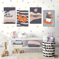 Artistic Creative Winter Set (4 Panel) Kids Wall Art - Prime Décor