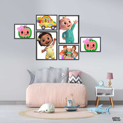 Cocomelon Cartoon Vector Collection (6 Panel) Kids Wall Art - Prime Décor
