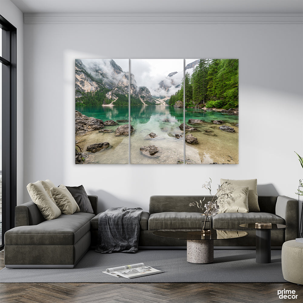 Mountain Lake Wonderful Nature (3 Panel) Nature Wall Art - Prime Décor