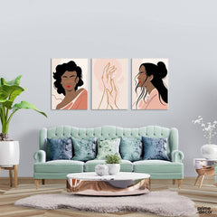 Black Woman Portrait Covers Collection (3 Panel) Fashion Wall Art - Prime Décor
