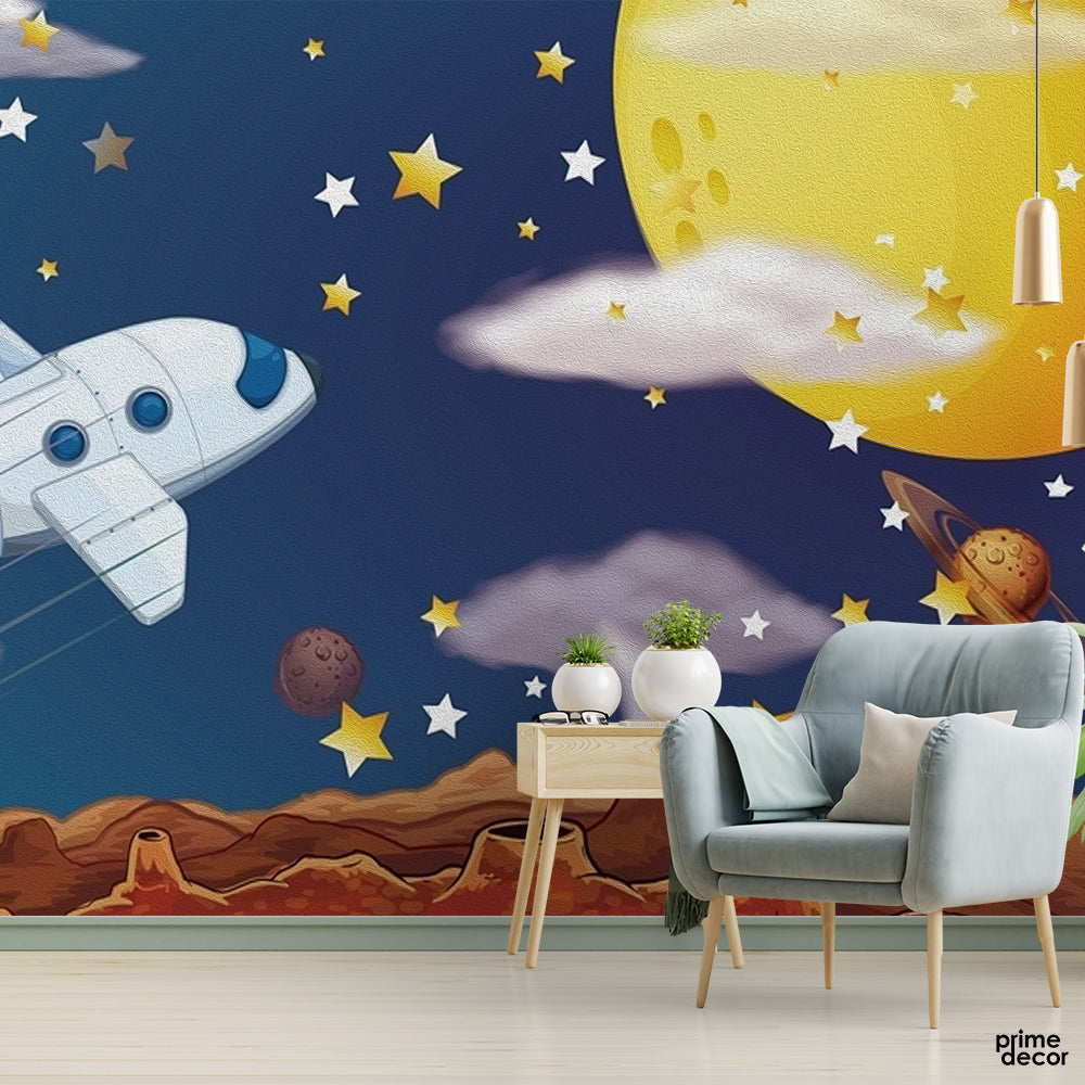 Hand Drawn Space Astronaut | Wallpaper Mural - Prime Décor