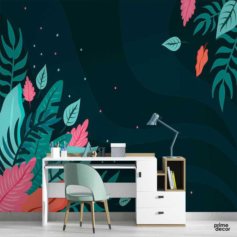 Trendy Tropical Leaves | Floral Wallpaper Mural - Prime Décor
