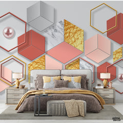 Seamless Hexagonal Modern Background | Abstract Wallpaper Mural - Prime Décor