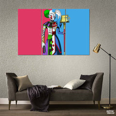 Joker & Harley Quinn Minimal (3 Panel) Movie Wall Art - Prime Décor