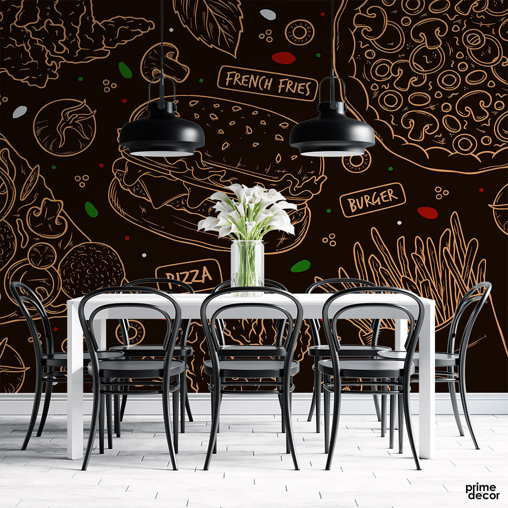 Fast Food Restaurant | Food Wallpaper Mural - Prime Décor