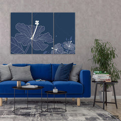 Flowers Petal Leaves (3 Penals) Floral Wall Art - Prime Décor