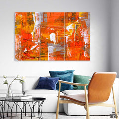 Bright Multicolored Abstract Painting (3 Panel) Wall Art